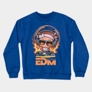 EDM Rose DJ Tee! Orange/Rose Crewneck Sweatshirt